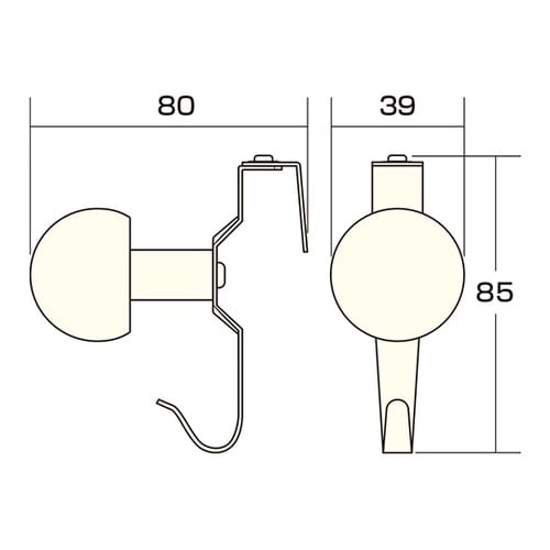 AP−096W ステンレス フック 白