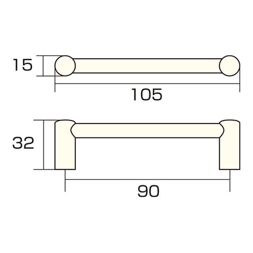 AP−431C 取手丸座 90mm 銀