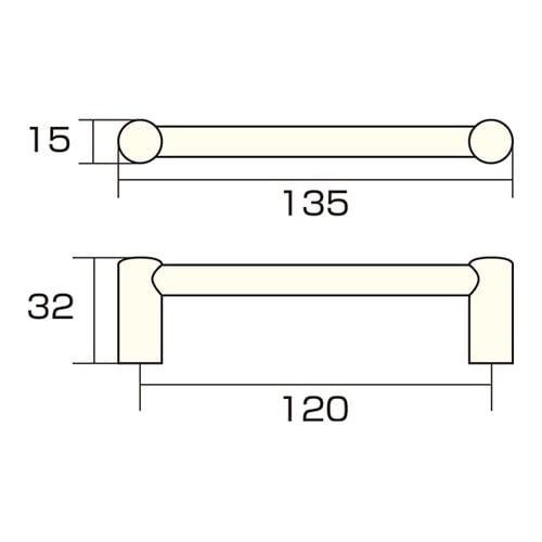 AP−432C 取手丸座 120mm 銀