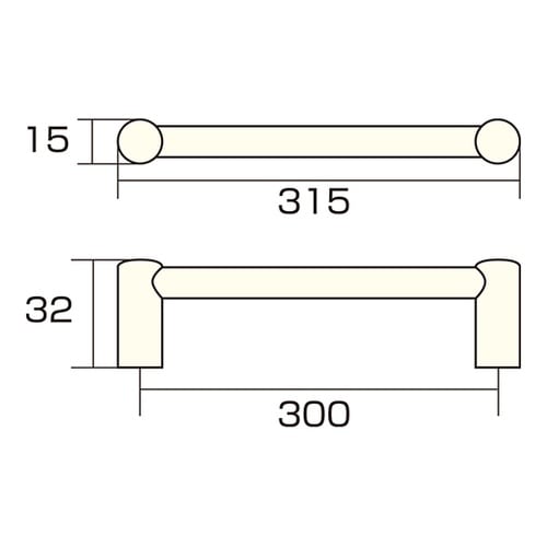 AP−434C 取手丸座 300mm 銀