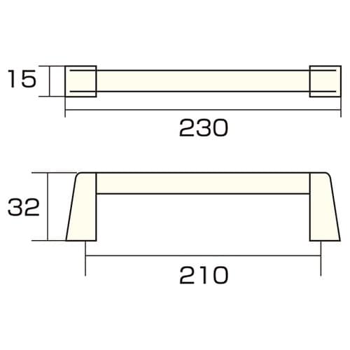 AP−437C 取手角座 210mm 銀