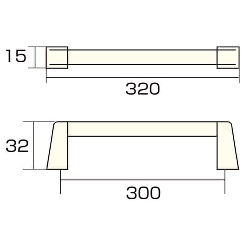 AP−438C 取手角座 300mm 銀