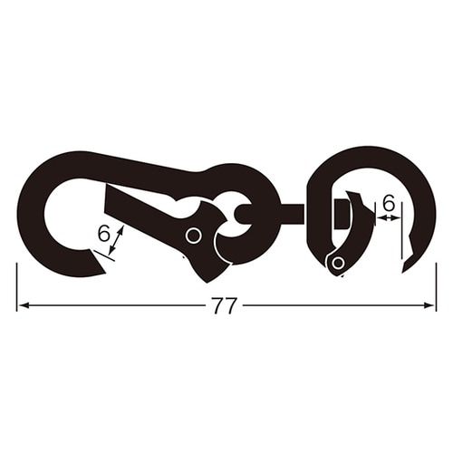 29255 回転カラビナ付きフック 黒