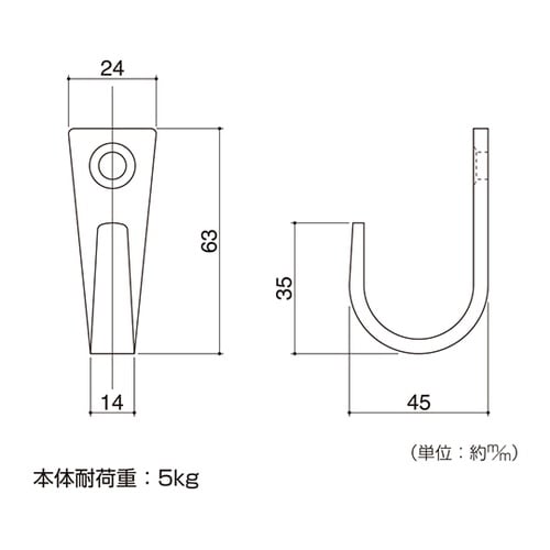 58635 シングルフック ゴールド