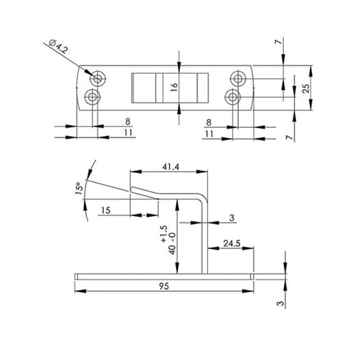 32116 ユニクロ座付貫抜受 40mm