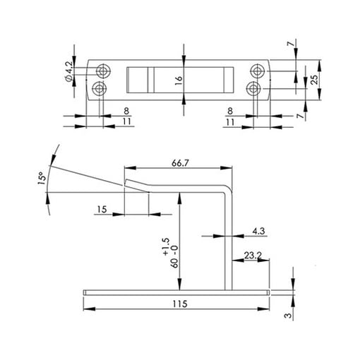 32118 ユニクロ座付貫抜受 60mm