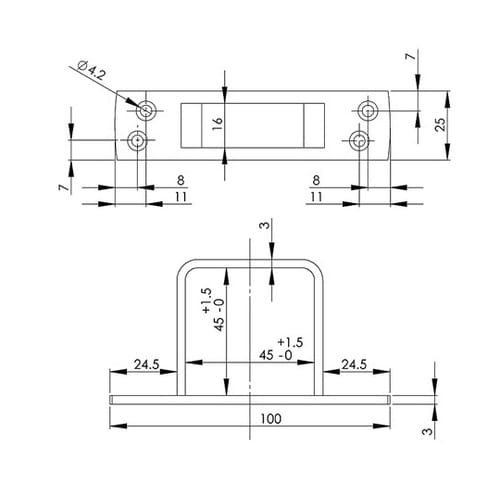 32121 ユニクロ座付貫抜通 45mm