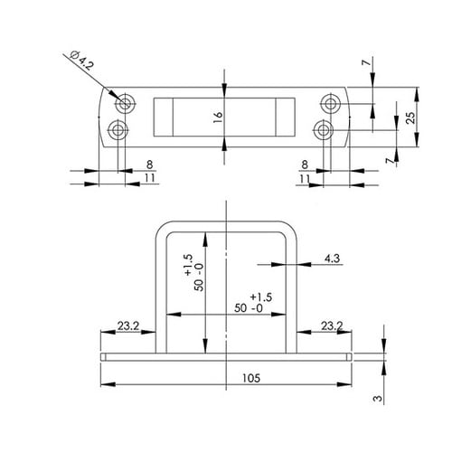 32133 ユニクロ座付貫抜通 50mm