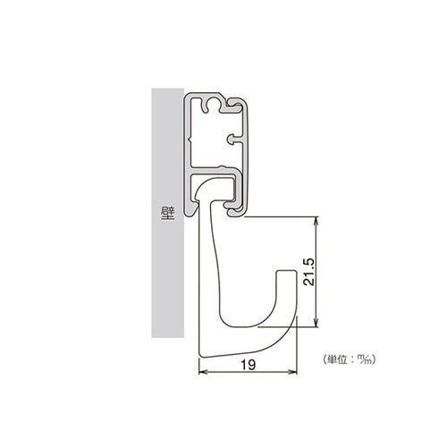 FRJFW フックレール用樹脂フック 白