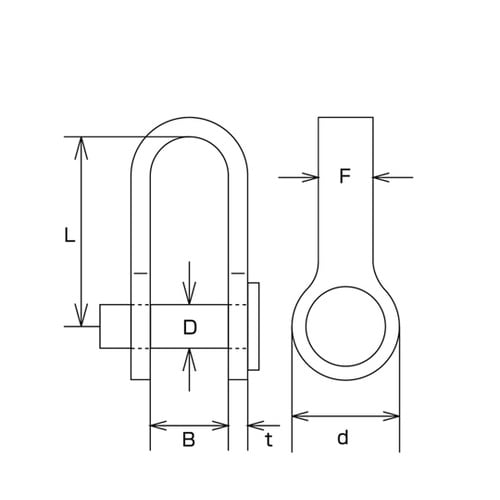 B1219ステンレスシャックル呼び3mm