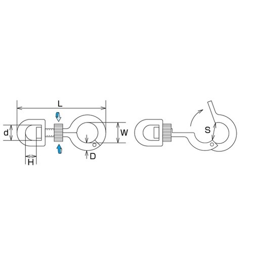 フック ステンレス オープンナスカン 長