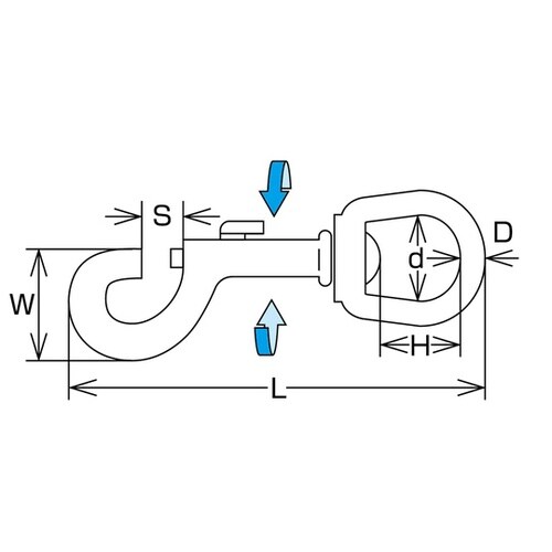 フック ナスカン クロームメッキ 全長9