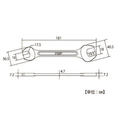L16X18 ライナースパナ(ヤリ型)