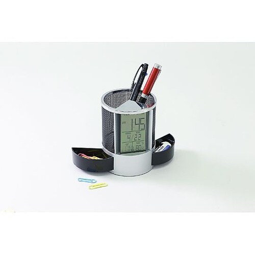 5053 ペン立て時計(小物入れ付)