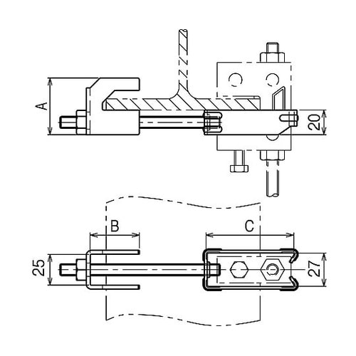 Z−HBURH3540F補強金具溶融亜鉛
