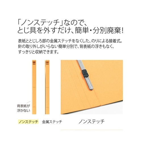 フラットファイル 厚とじ500 A4−E