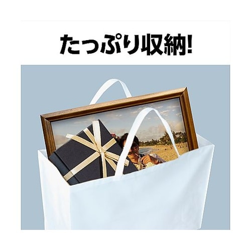 作品収納バック不織布製 大 白 マチ付(