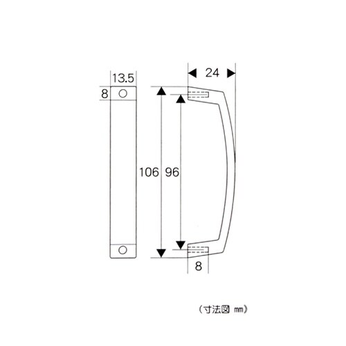 スクエアハンドル 100mm マットブラ