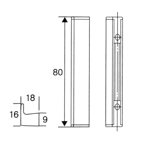 リベルタハンドル 80mm マットブラッ