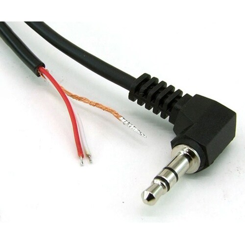 片端L型3.5φステレオプラグ付きケーブ