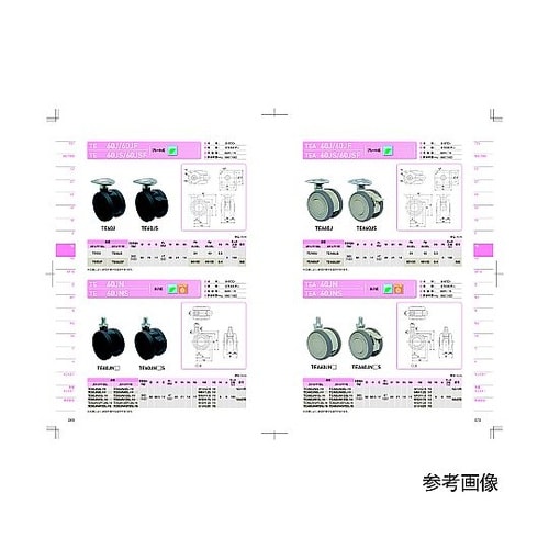 双輪キャスター φ60 自在 プレート式