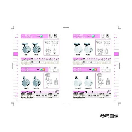 双輪キャスター φ50 自在ストッパー付