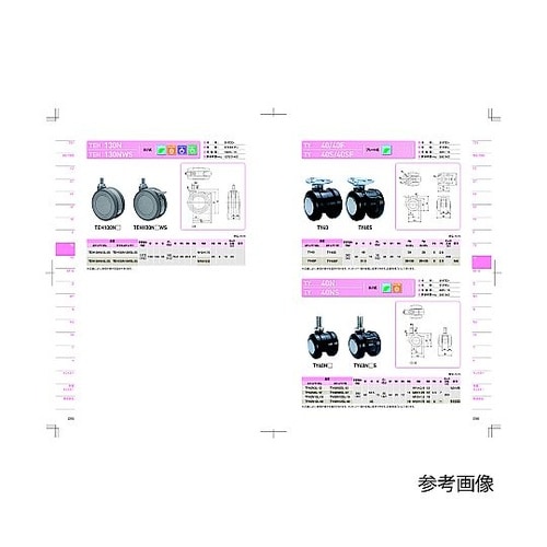 双輪キャスター φ40 自在 プレート式