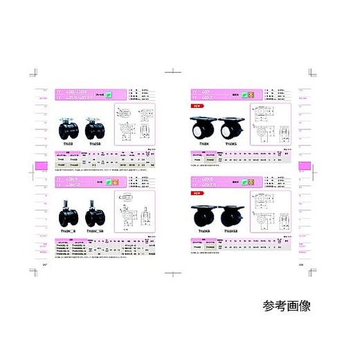 双輪キャスター φ40 自在 プレート式