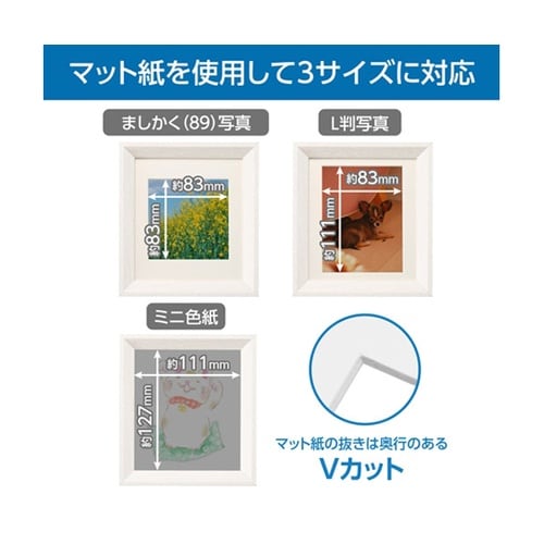 ミニ色紙額 ホワイト FWMSG−01W