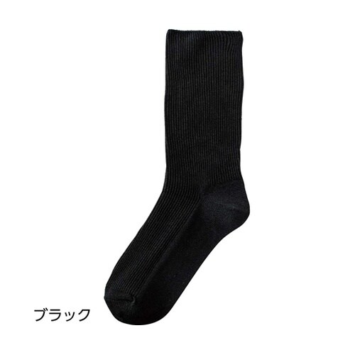 紳士足首ゆったりソックス ブラック 24