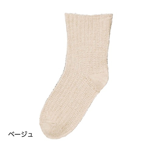 紳士ゴムなし幅広ソックス ベージュ 24