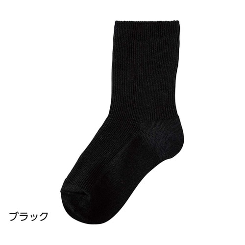 婦人足首ゆったりソックス ブラック 22