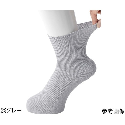 婦人足首ゆったりソックス 淡グレー 22