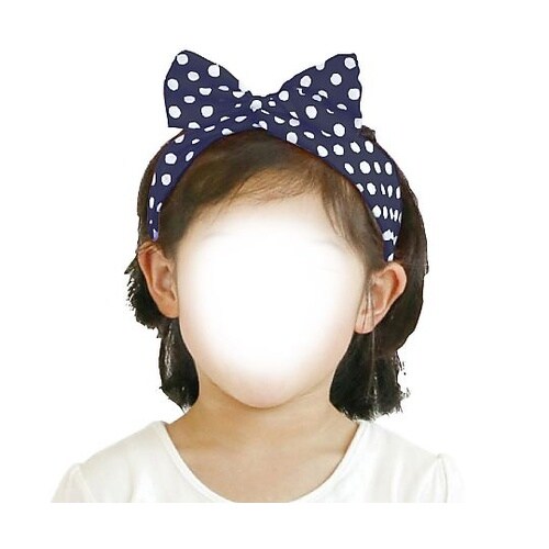 かんたんリボンカチューシャ ネイビー 3