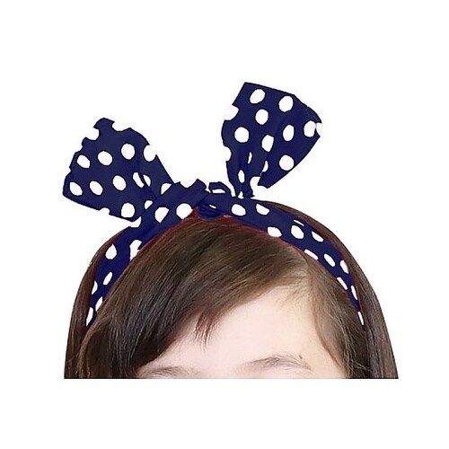 かんたんリボンカチューシャ ネイビー 3