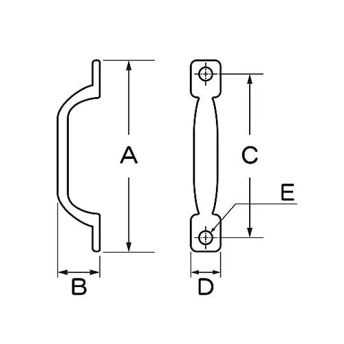 鉄ヒル取手 シンチュウメッキ 87mm