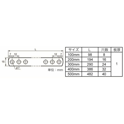 曲板(7mm穴)100mm 10個入