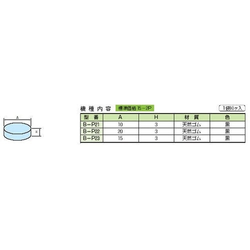 B−P型ゴム足(10個入) B−P23