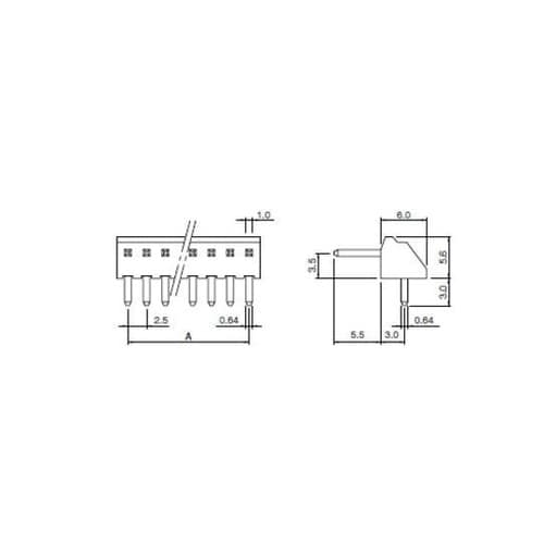 NHコネクター 2.5mmピッチベース付