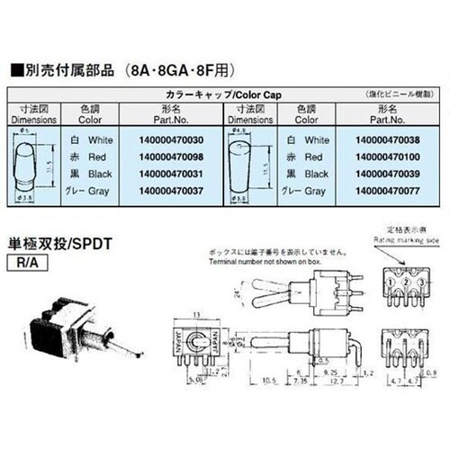 ウォシャブルタイプ超小型トグルスイッチ