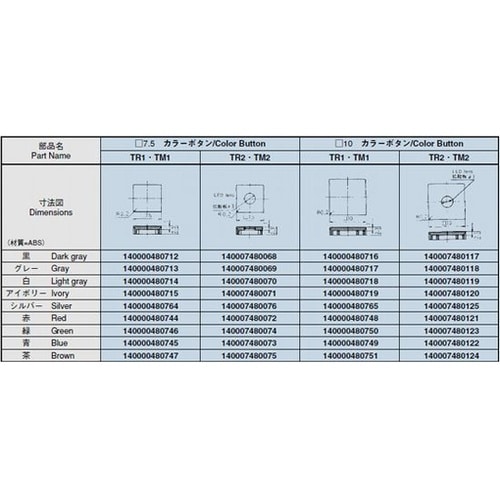 照光式押しボタンスイッチ角7.5ボタン
