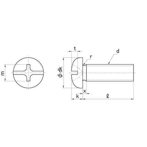 三価ブラック(+−)ナベ小ネジ 4×18