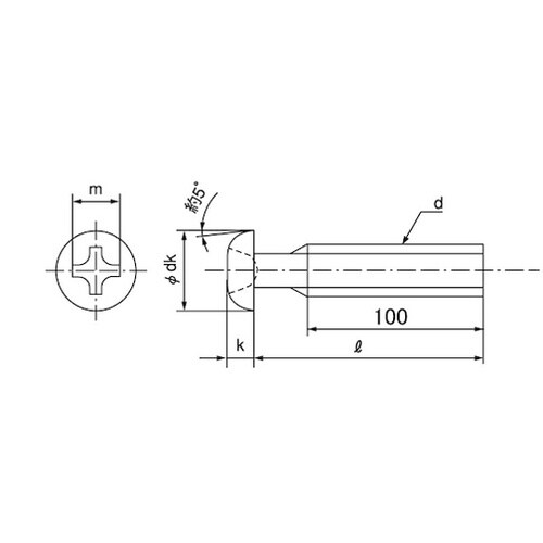 ユニクロ(+)ナベ小ネジ 6×140×1