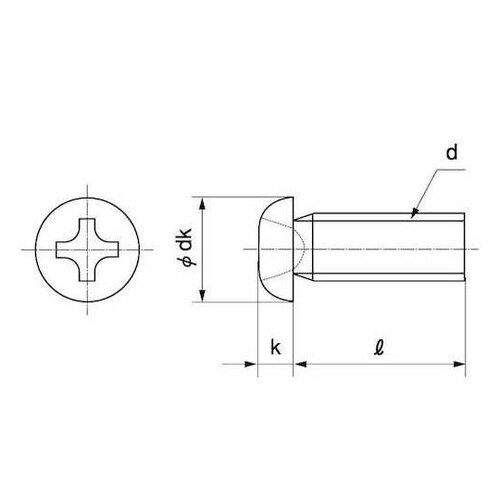 ステン(+)ナベ小ネジD6 小頭 4×1