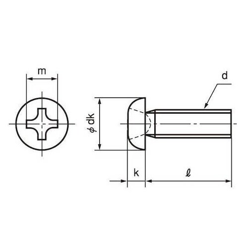 ステン(+)ナベ小ネジ(左ネジ)6×10