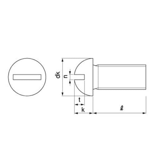ステン(−)丸小ネジ 1/4×25 (1