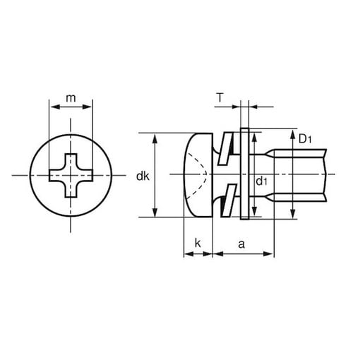 組込みねじ(+)ナベP=3(鉄(または標