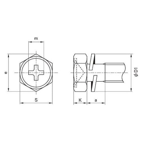 組込みねじ (+)アプセットP=2(鉄(