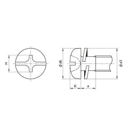 組込みねじ (+−)ナベP=2(鉄(また