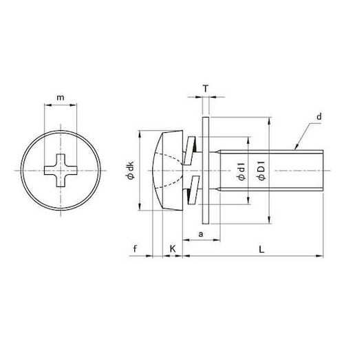 組込みねじ(+)バインドP=3(鉄(また